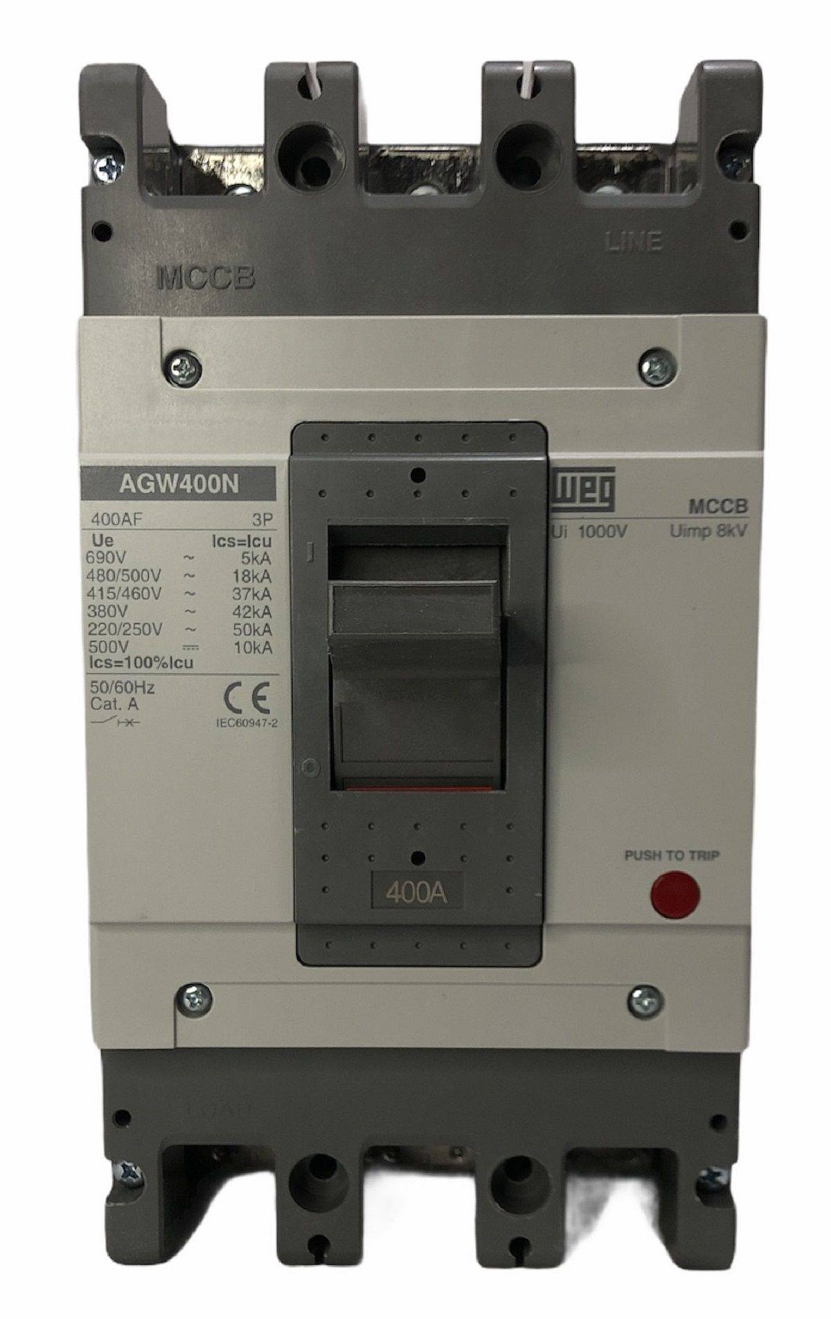 DISJUNTOR WEG AGW400N350-DX 3X350 42KA - Imagem 2